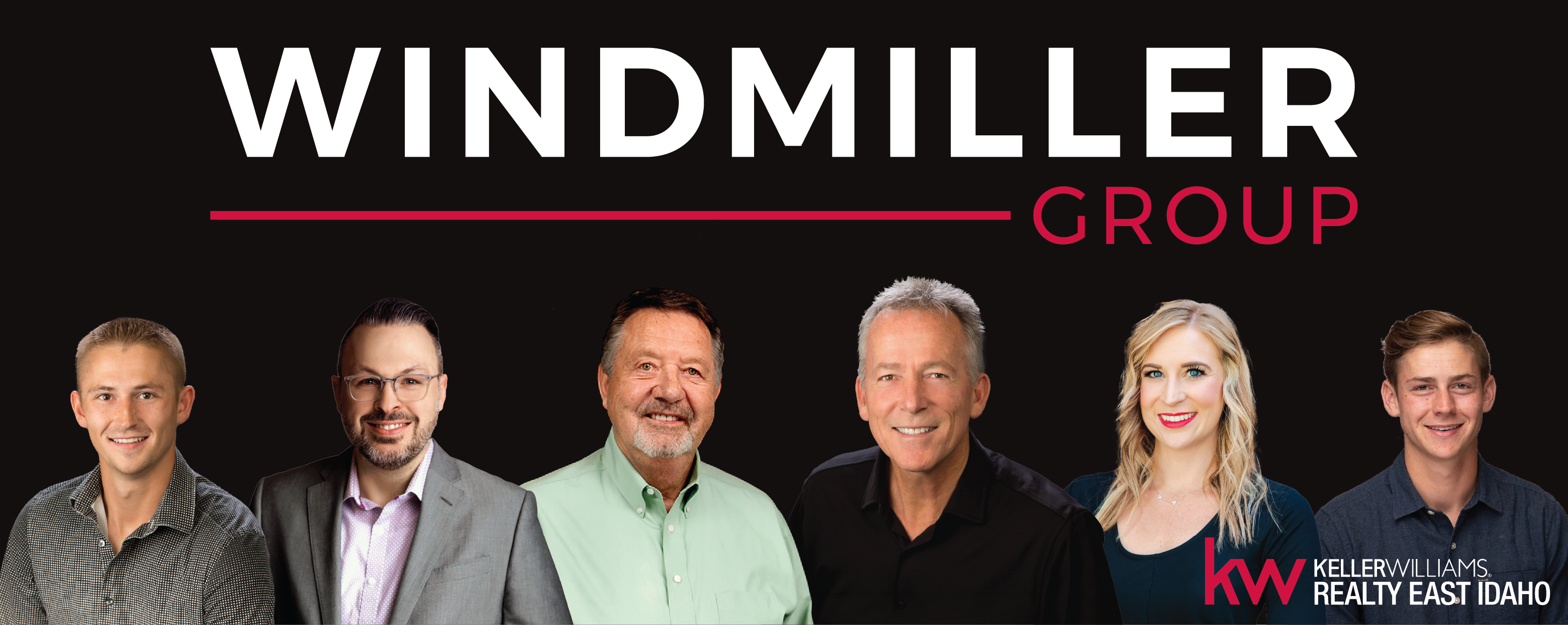 Team of diverse real estate agents representing Keller Williams Realty East Idaho in a professional group portrait