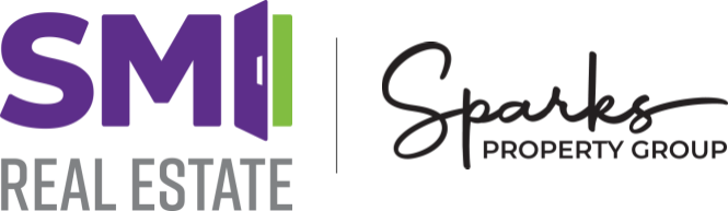 Hannah HF Real Estate Group and SMI Real Estate logos with black, purple, green, and gray text